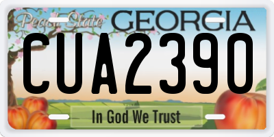 GA license plate CUA2390