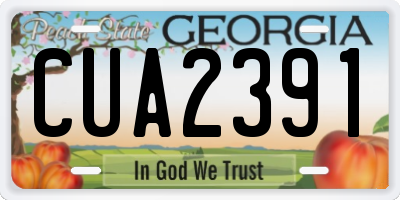 GA license plate CUA2391