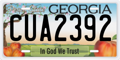 GA license plate CUA2392