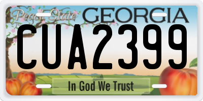 GA license plate CUA2399