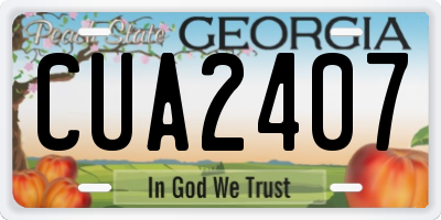 GA license plate CUA2407