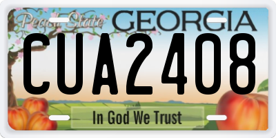 GA license plate CUA2408
