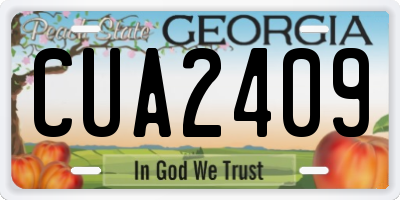 GA license plate CUA2409