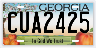 GA license plate CUA2425