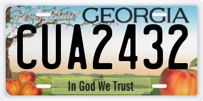 GA license plate CUA2432