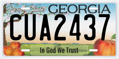 GA license plate CUA2437