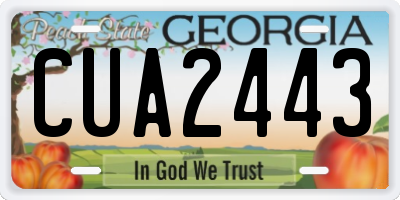 GA license plate CUA2443