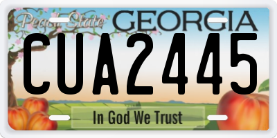GA license plate CUA2445