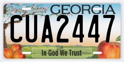 GA license plate CUA2447