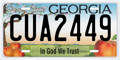 GA license plate CUA2449
