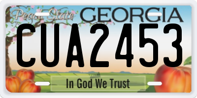 GA license plate CUA2453