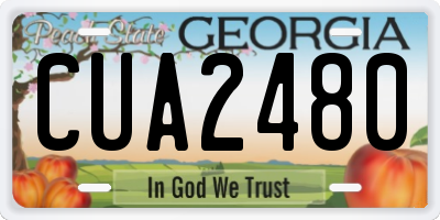 GA license plate CUA2480