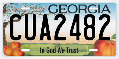 GA license plate CUA2482