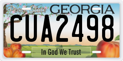 GA license plate CUA2498