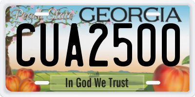 GA license plate CUA2500