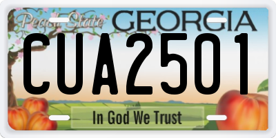 GA license plate CUA2501