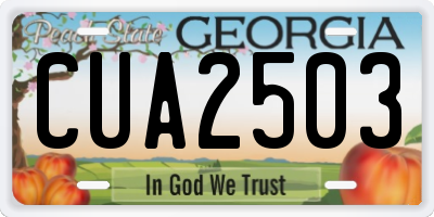 GA license plate CUA2503