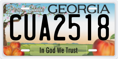 GA license plate CUA2518
