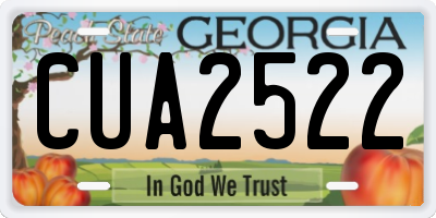 GA license plate CUA2522