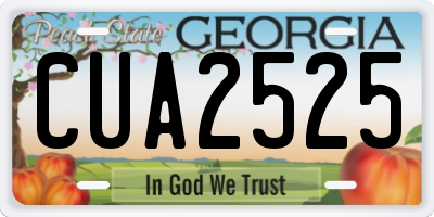 GA license plate CUA2525