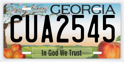 GA license plate CUA2545