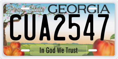 GA license plate CUA2547