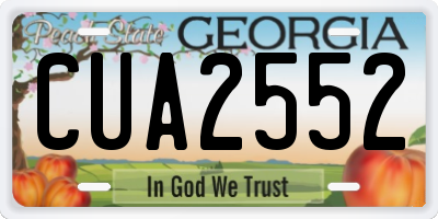 GA license plate CUA2552