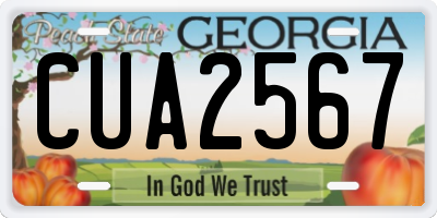 GA license plate CUA2567