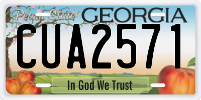 GA license plate CUA2571