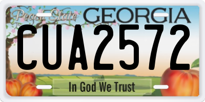 GA license plate CUA2572