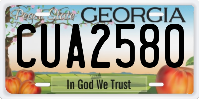 GA license plate CUA2580