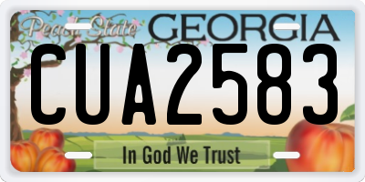 GA license plate CUA2583