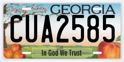 GA license plate CUA2585
