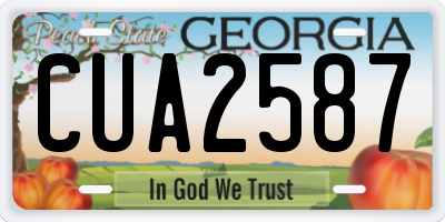 GA license plate CUA2587