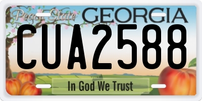 GA license plate CUA2588