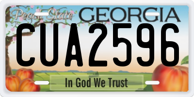 GA license plate CUA2596