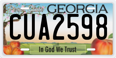 GA license plate CUA2598