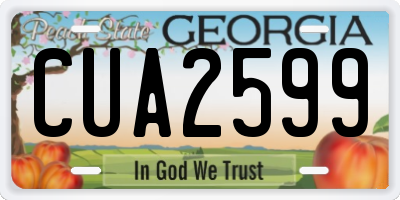 GA license plate CUA2599