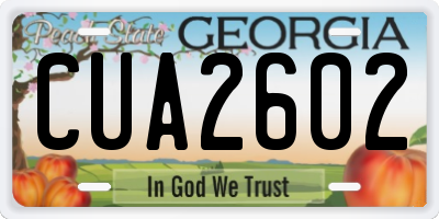 GA license plate CUA2602