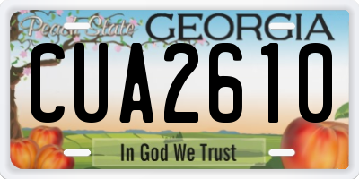 GA license plate CUA2610