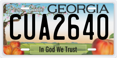 GA license plate CUA2640