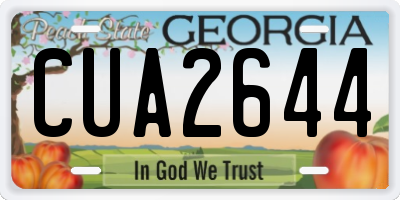 GA license plate CUA2644