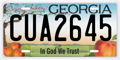 GA license plate CUA2645