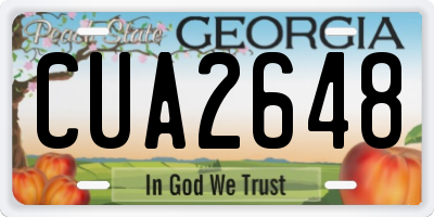 GA license plate CUA2648