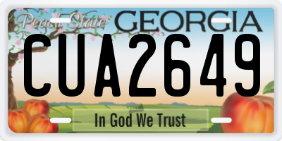 GA license plate CUA2649