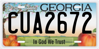 GA license plate CUA2672
