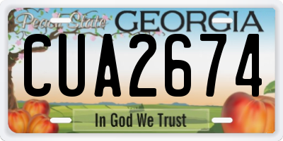 GA license plate CUA2674