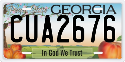 GA license plate CUA2676