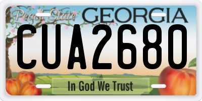 GA license plate CUA2680