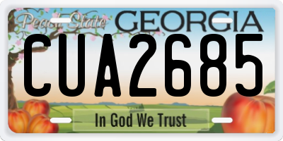 GA license plate CUA2685